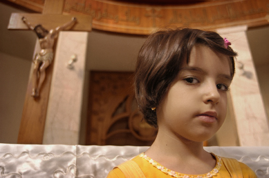 An Iraqi child at St. Joseph's Chaldean Church, Baghdad, Iraq
