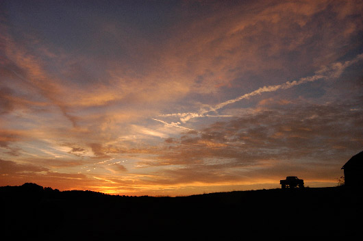 Glen Ranson's barn at sunrise, Liberty, W.Va.
