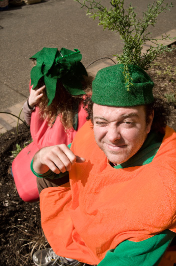 Carrot and strawberry fairies, Portland Farmers' Market, Portland, Oregon