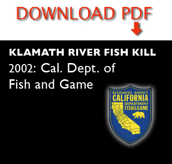 Klamath River Fish Kill PDF, from California Department of Fish and Game