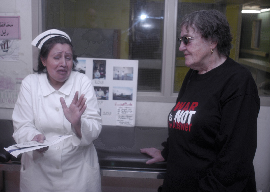 Rasmeyah Abdul Saddah with peace activist Cynthia Banas, Sadaam Pediatric Hospital, Baghdad, Iraq